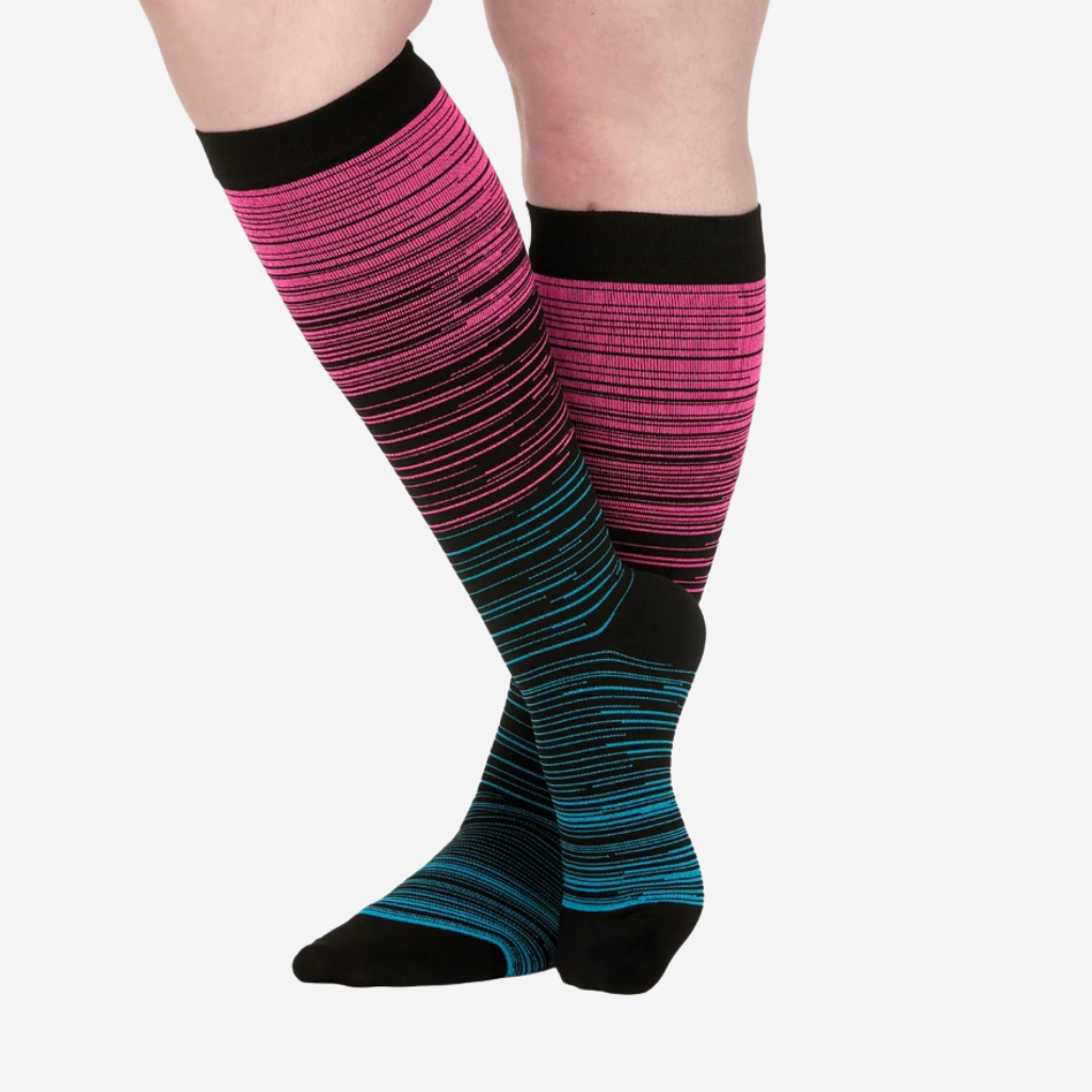 Wendy's Comfort Wide Striped Compression Socks (3+2 Free)