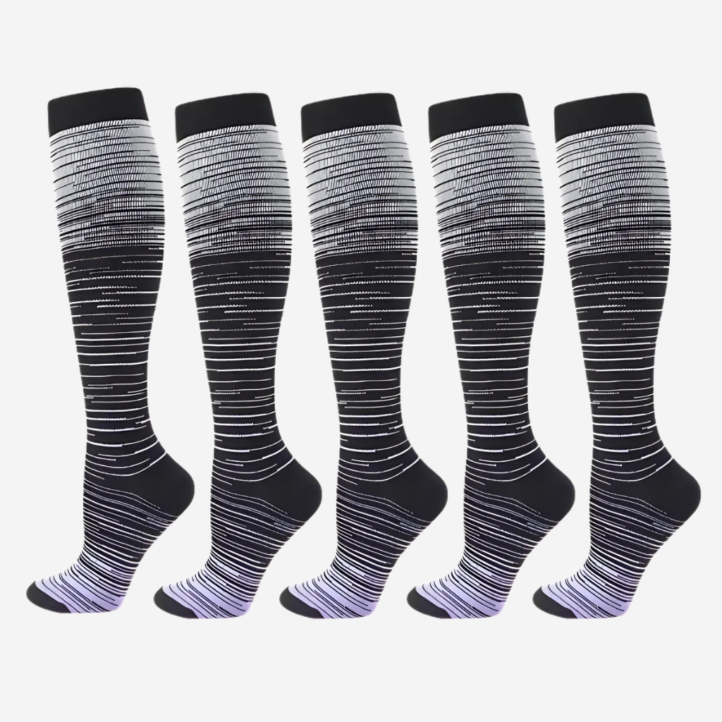 Wendy's Comfort Wide Striped Compression Socks (3+2 Free)