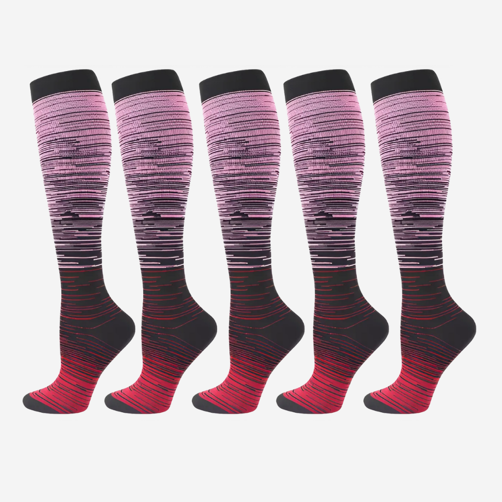 Wendy's Comfort Wide Striped Compression Socks (3+2 Free)