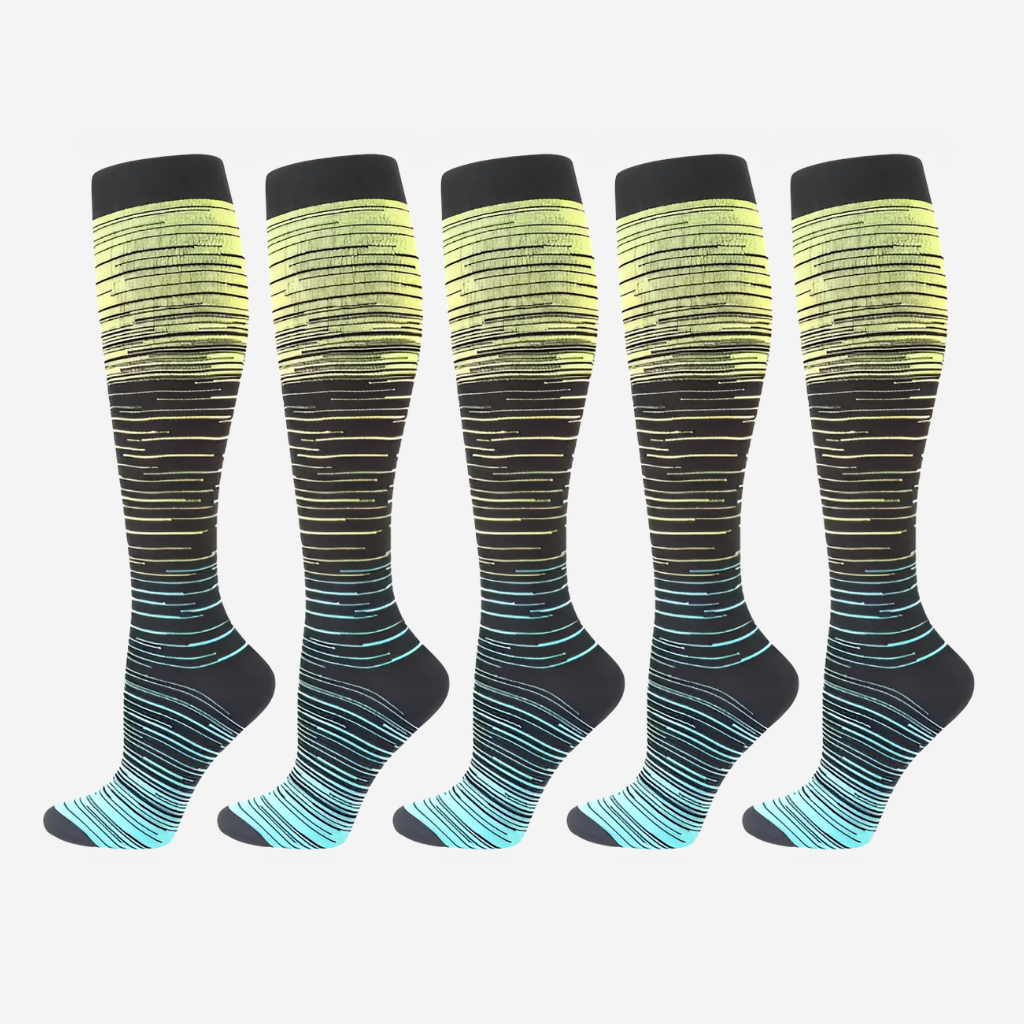 Wendy's Comfort Wide Striped Compression Socks (3+2 Free)