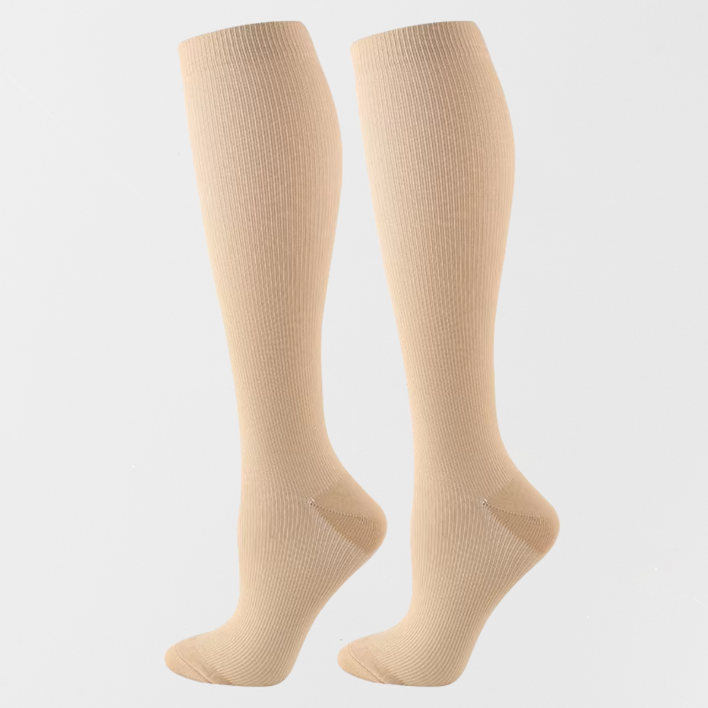 Wendy's Comfort Wide Compression Socks (Beige)