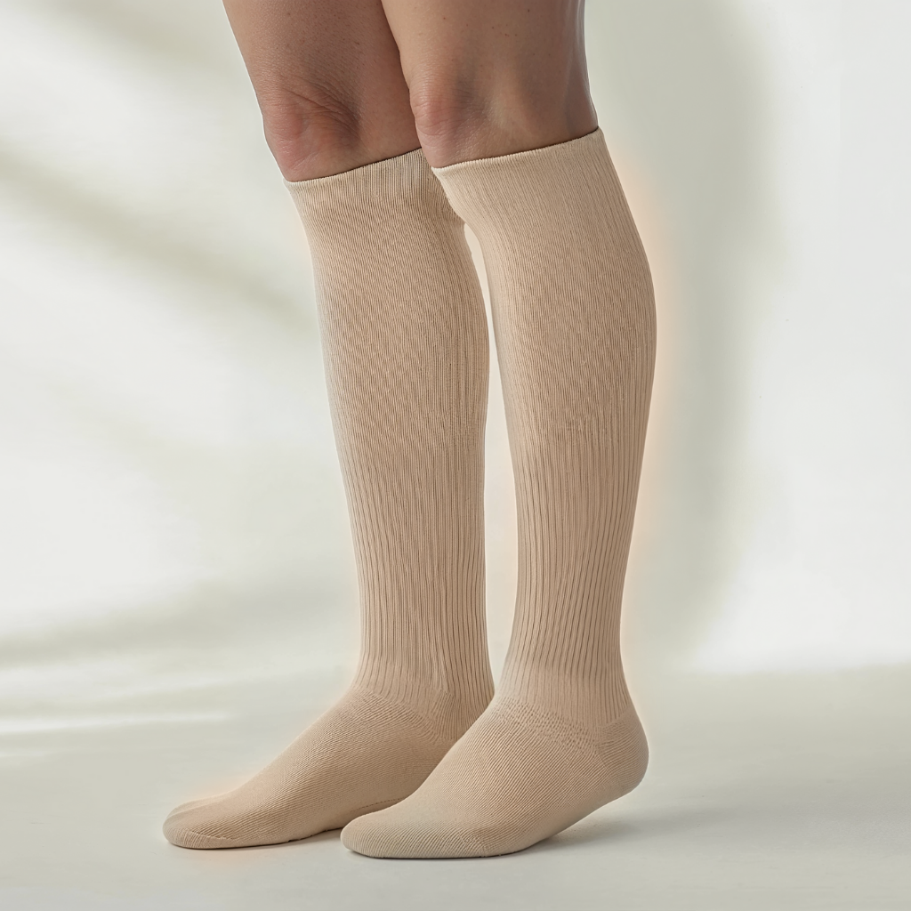 Wendy's Comfort Wide Compression Socks (Beige)